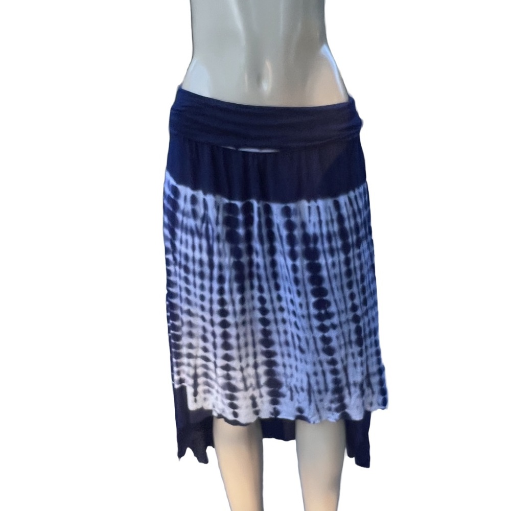Navy tie dye new skirt foldover waist